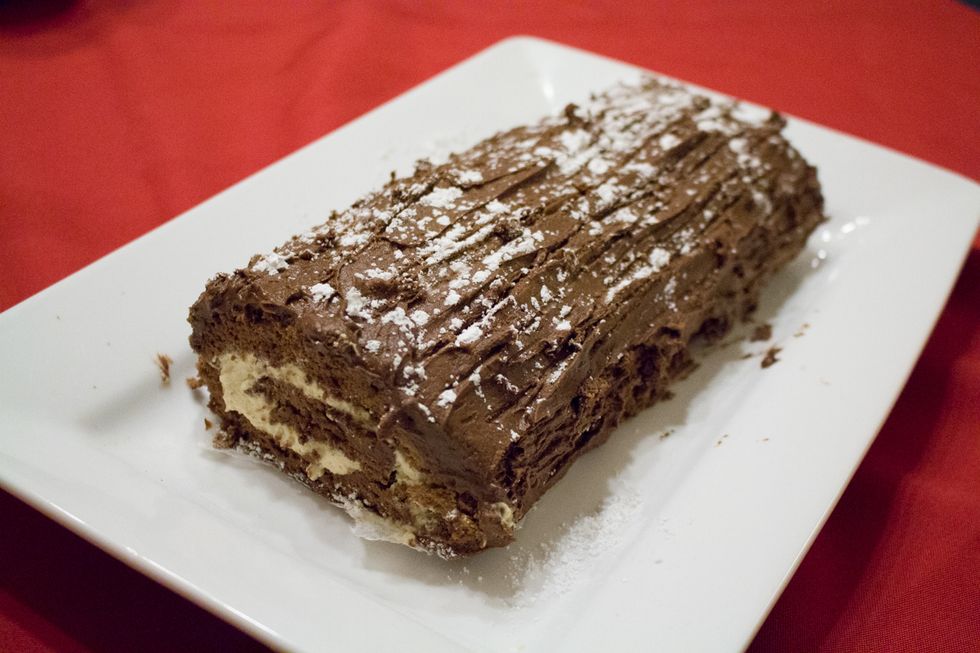 Transfer your cake to a serving tray, and voila you are done!