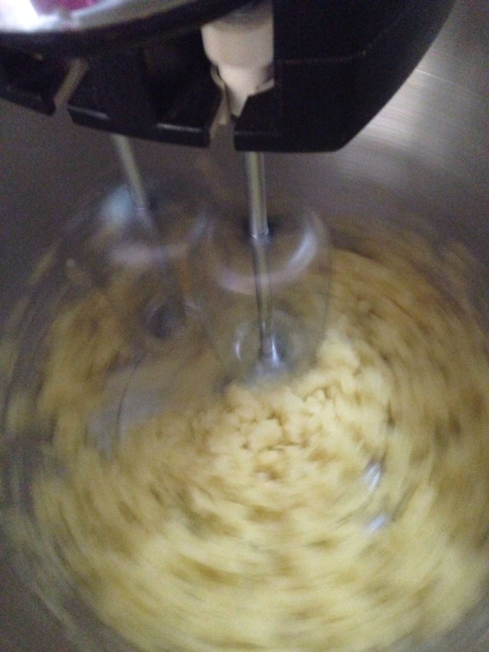 Transfer your dough to electric mixer, and beat on low speed for 1 minute to release the excess steam and moisture from the dough