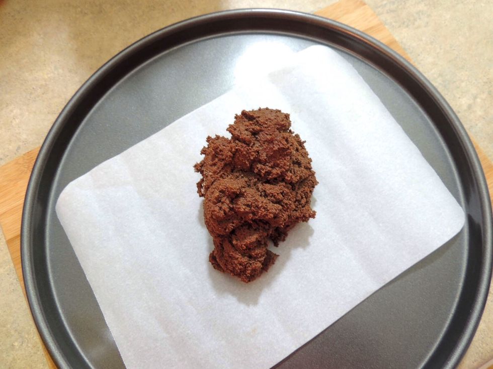 Transfering batter onto parchment paper