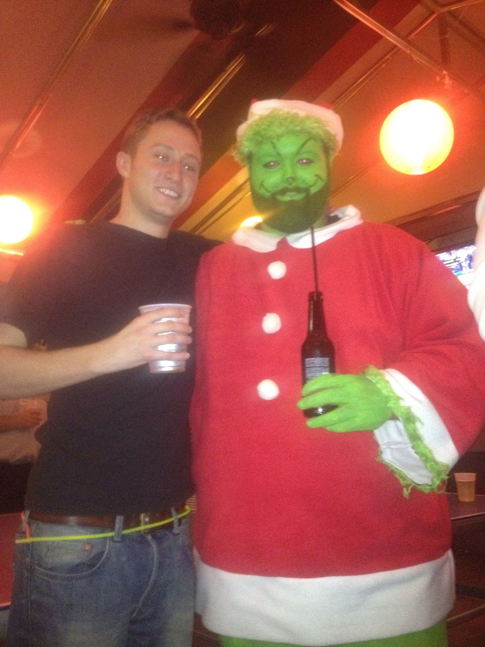 Transform in to green Santa Claus on halloween