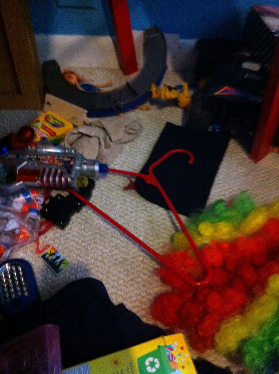 Trash out. Get dishes and things needing laundered.