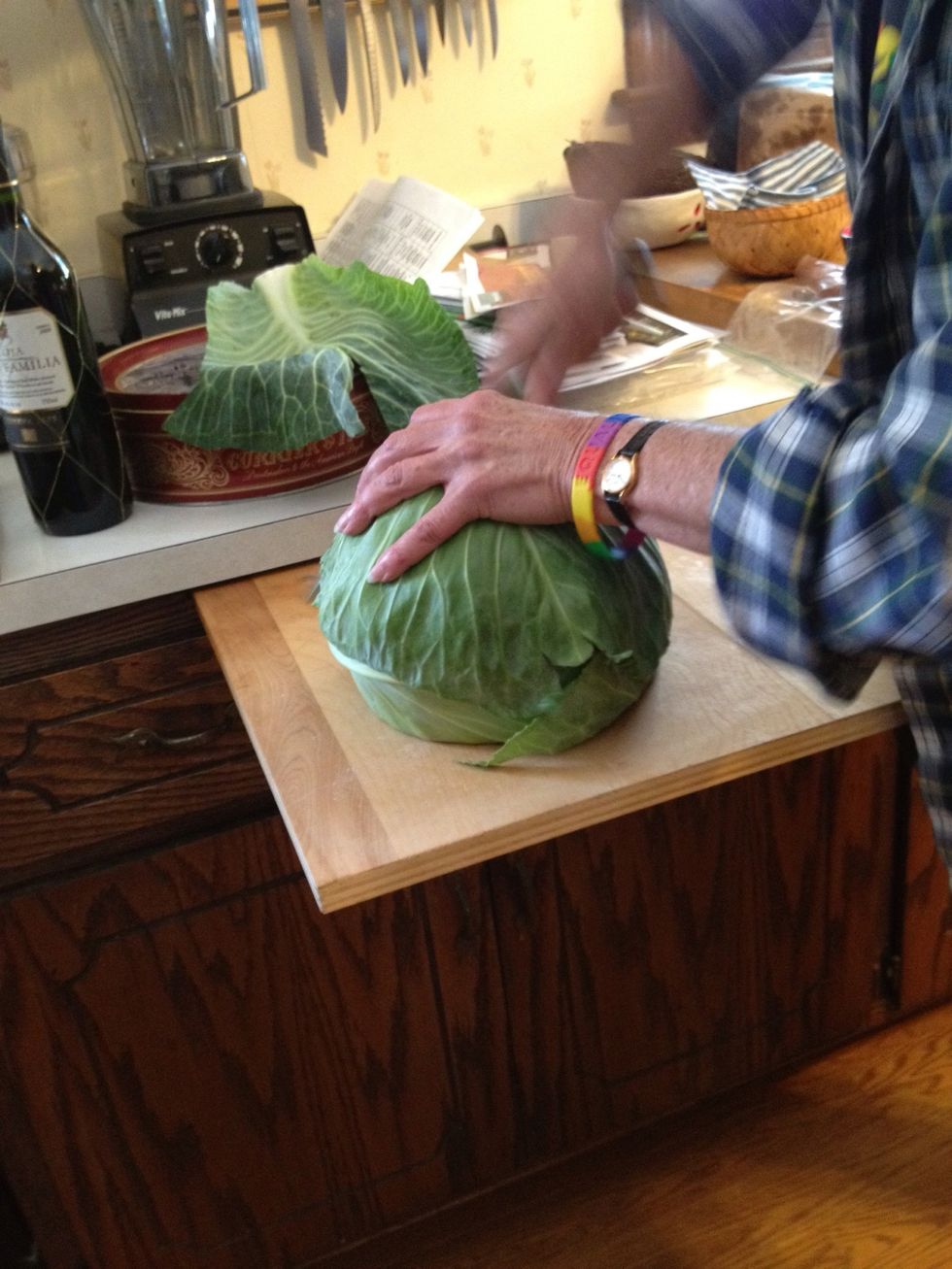 Trim and Core the cabbage