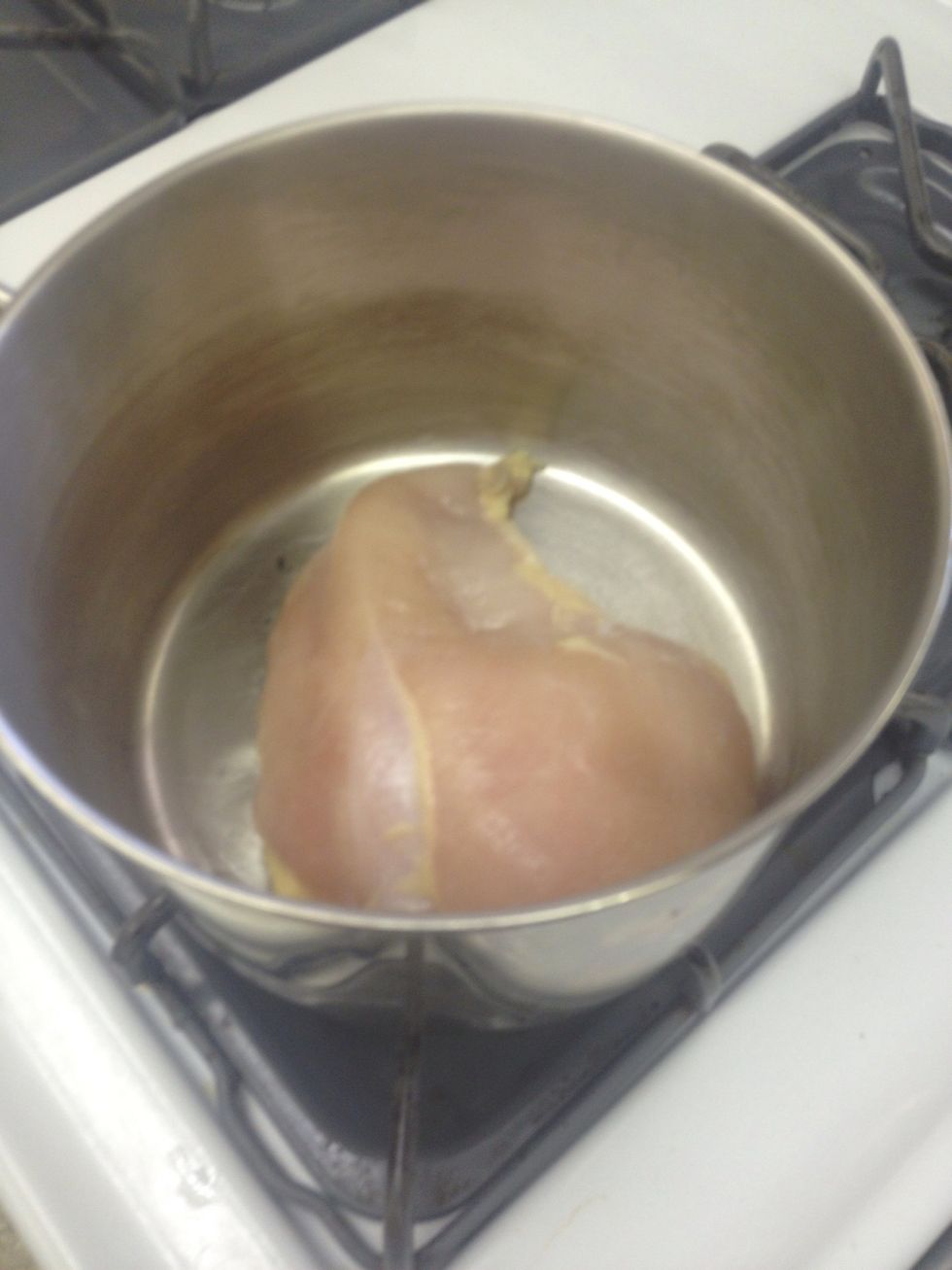 Trim and skin 1 pound of chicken breast  Pat the chicken dry season lightly with salt and pepper  Brown chicken lightly, in a pan, on both sides; about 5 minutes