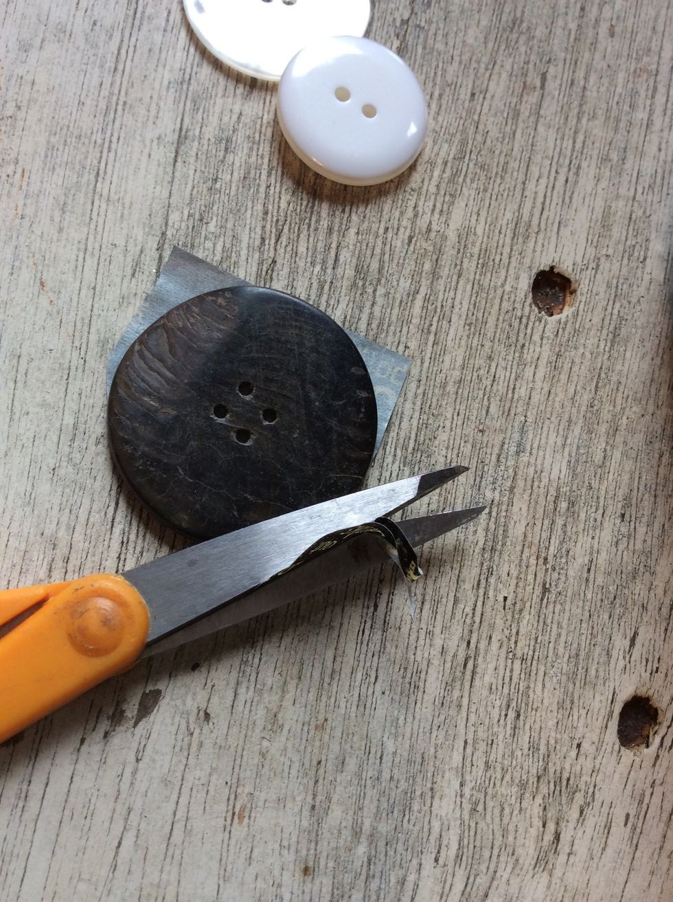 Trim around button.