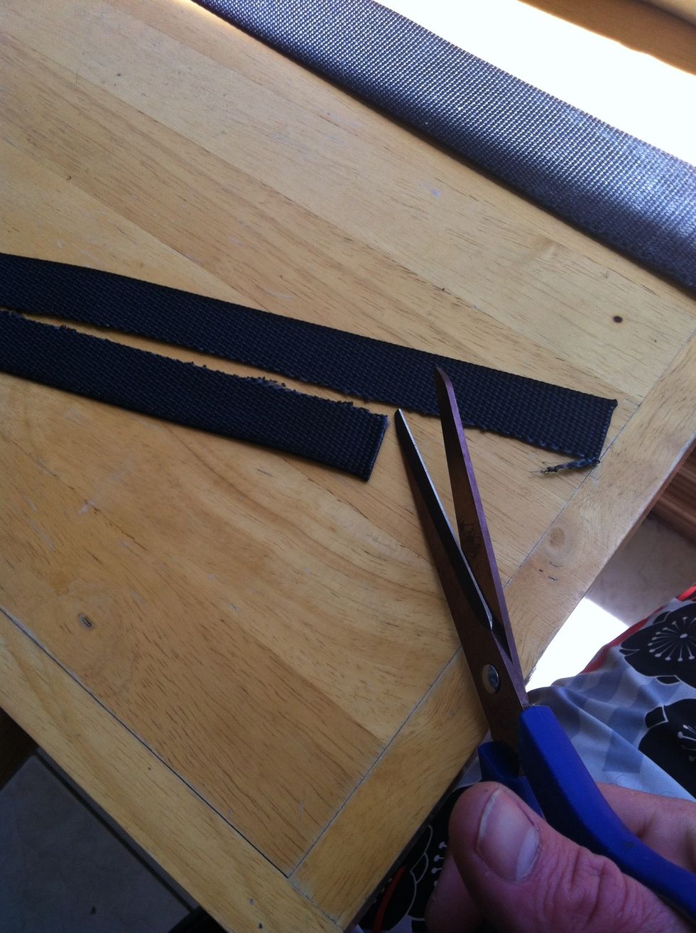 Trim both tabs at mark.