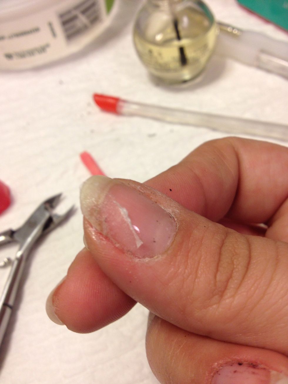 Trim excess paper off with some iris scissors.