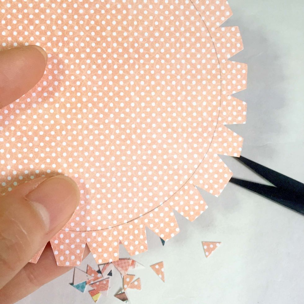 Trim it out and snip around the edges like Step 13.