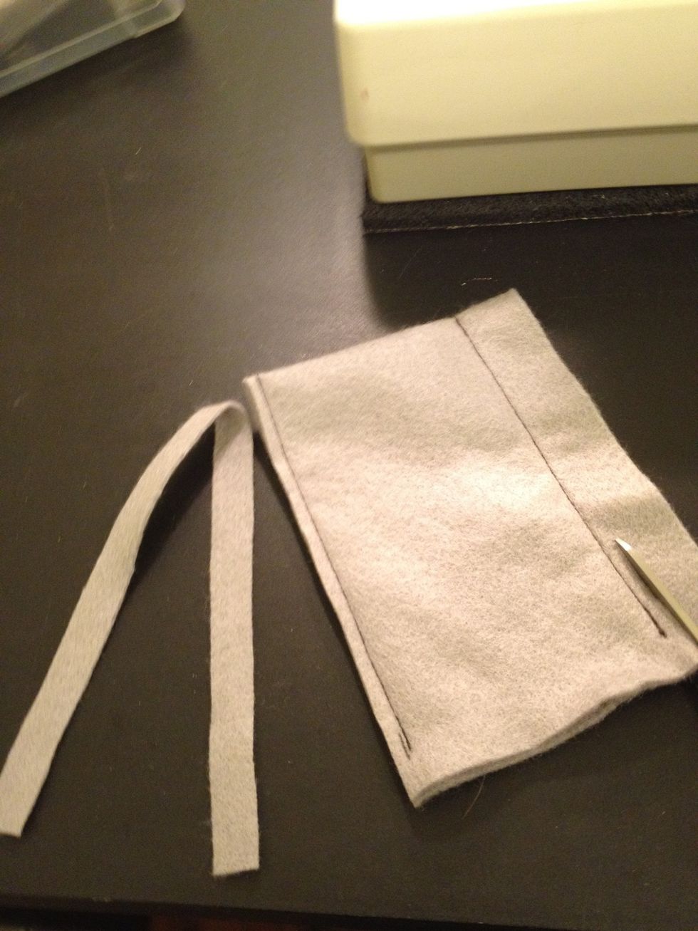 Trim off the excess fabric in the inseam but don't get in too close to the stitch -- make sure there's a little bit of breathing room.