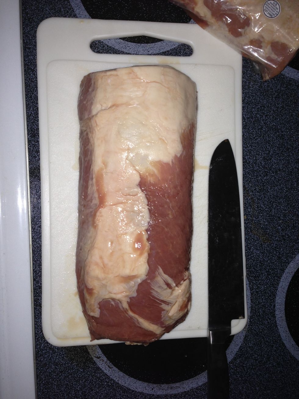 Trim off the excess fat. Don't worry about the loin drying out, this recipe takes that into consideration.