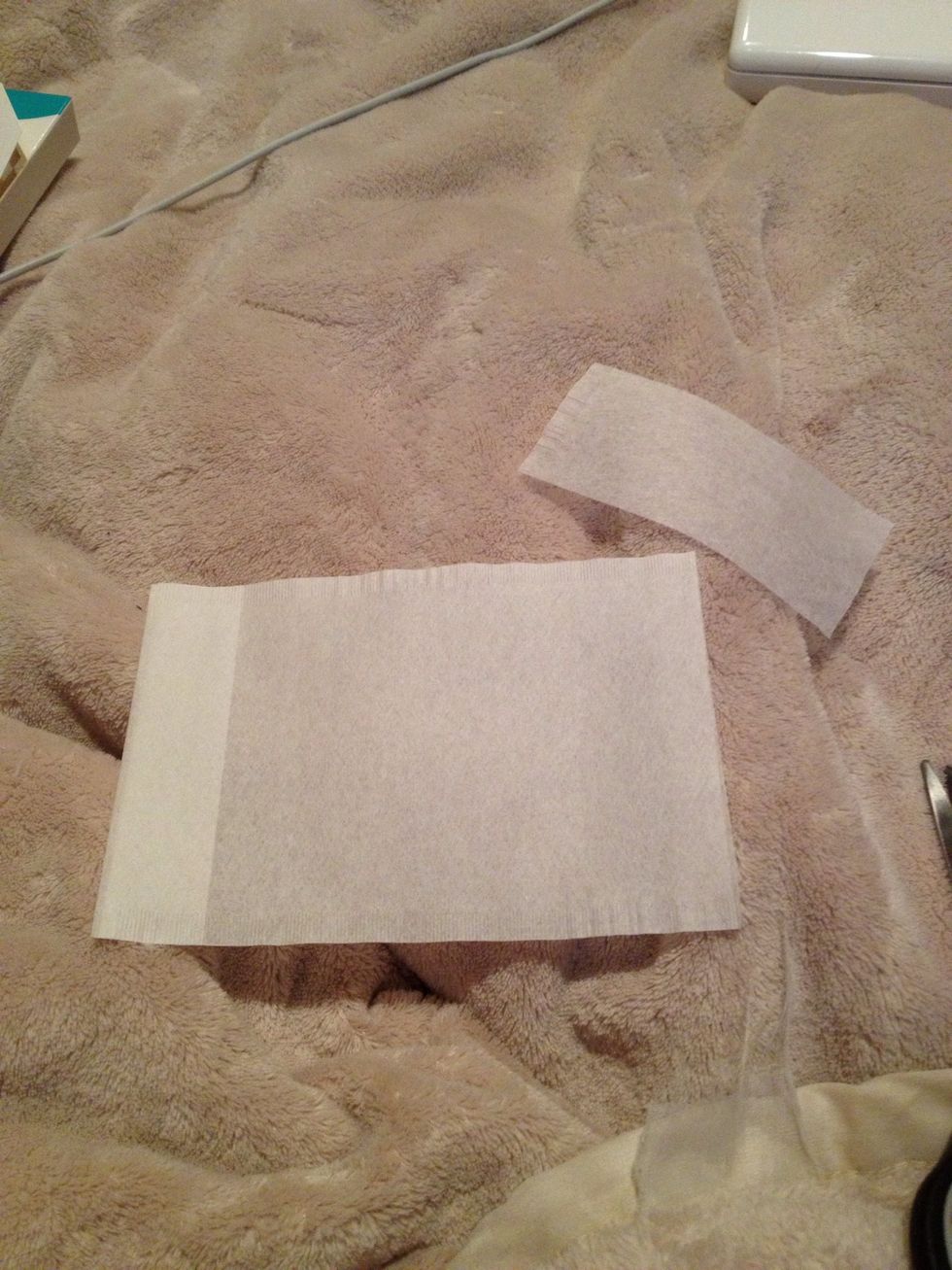 Trim off the top strip of your filter so you have a double sheet. Keep the scrap bit!