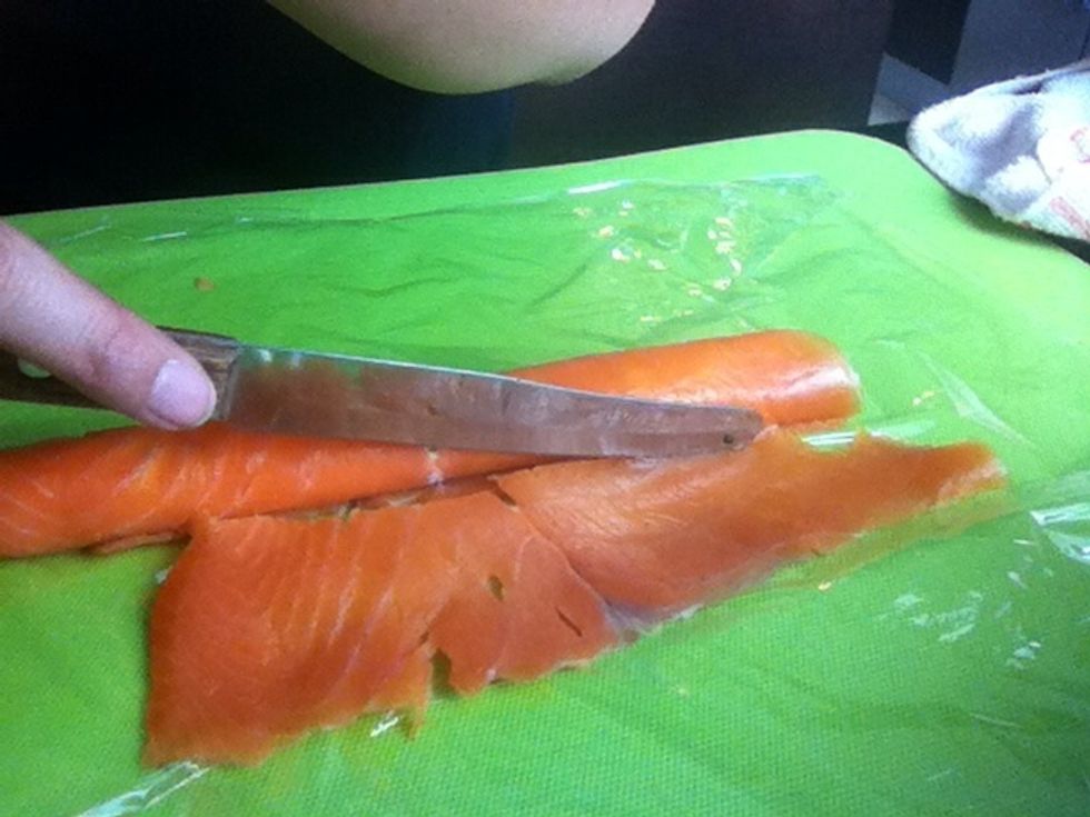Trim out the excess salmon