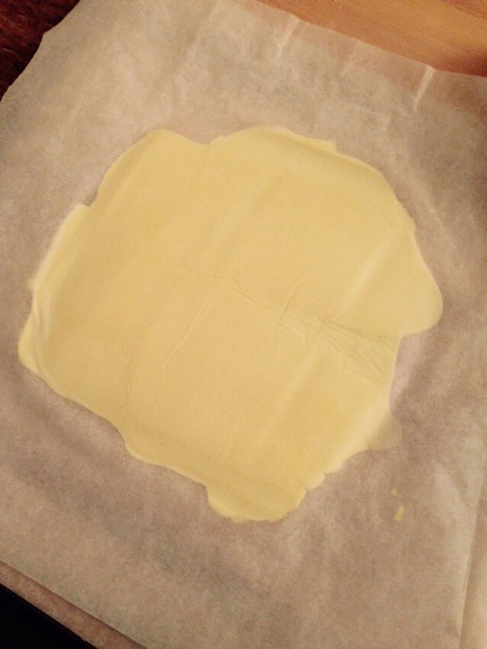 Trim the edges, put them on top and repeat, focusing on achieving a constant thickness