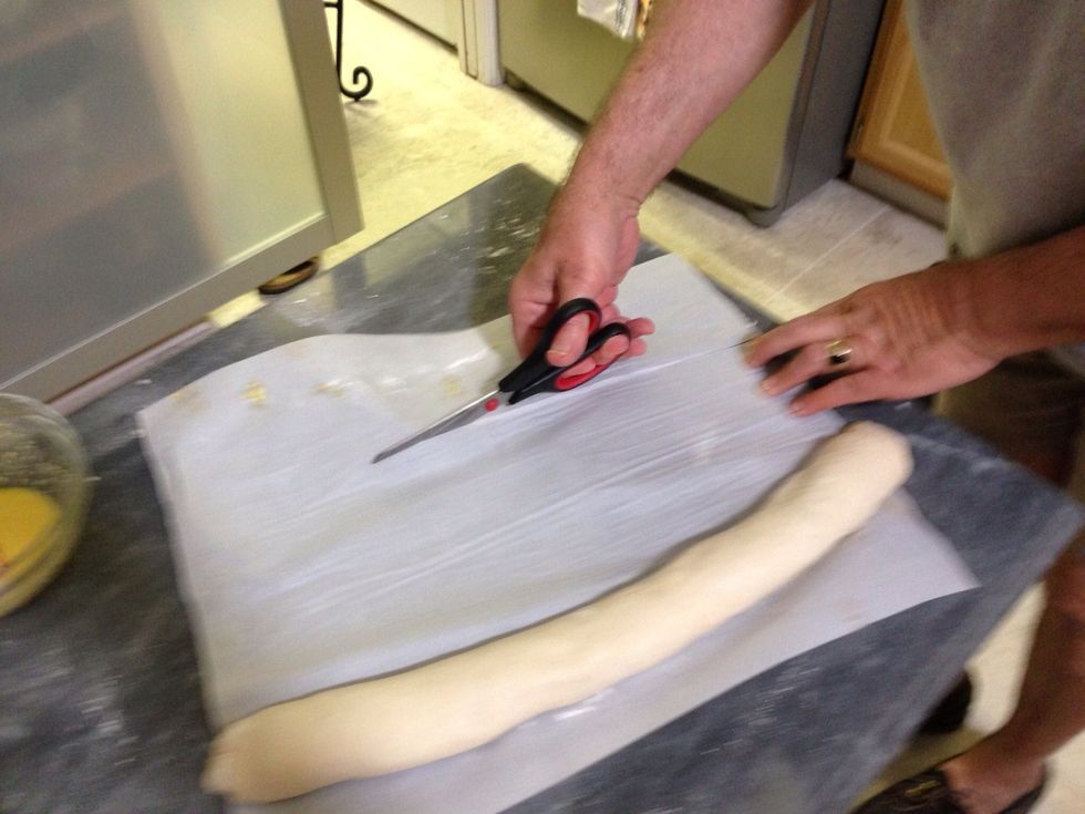 Trim the parchment to fit your baking pan.