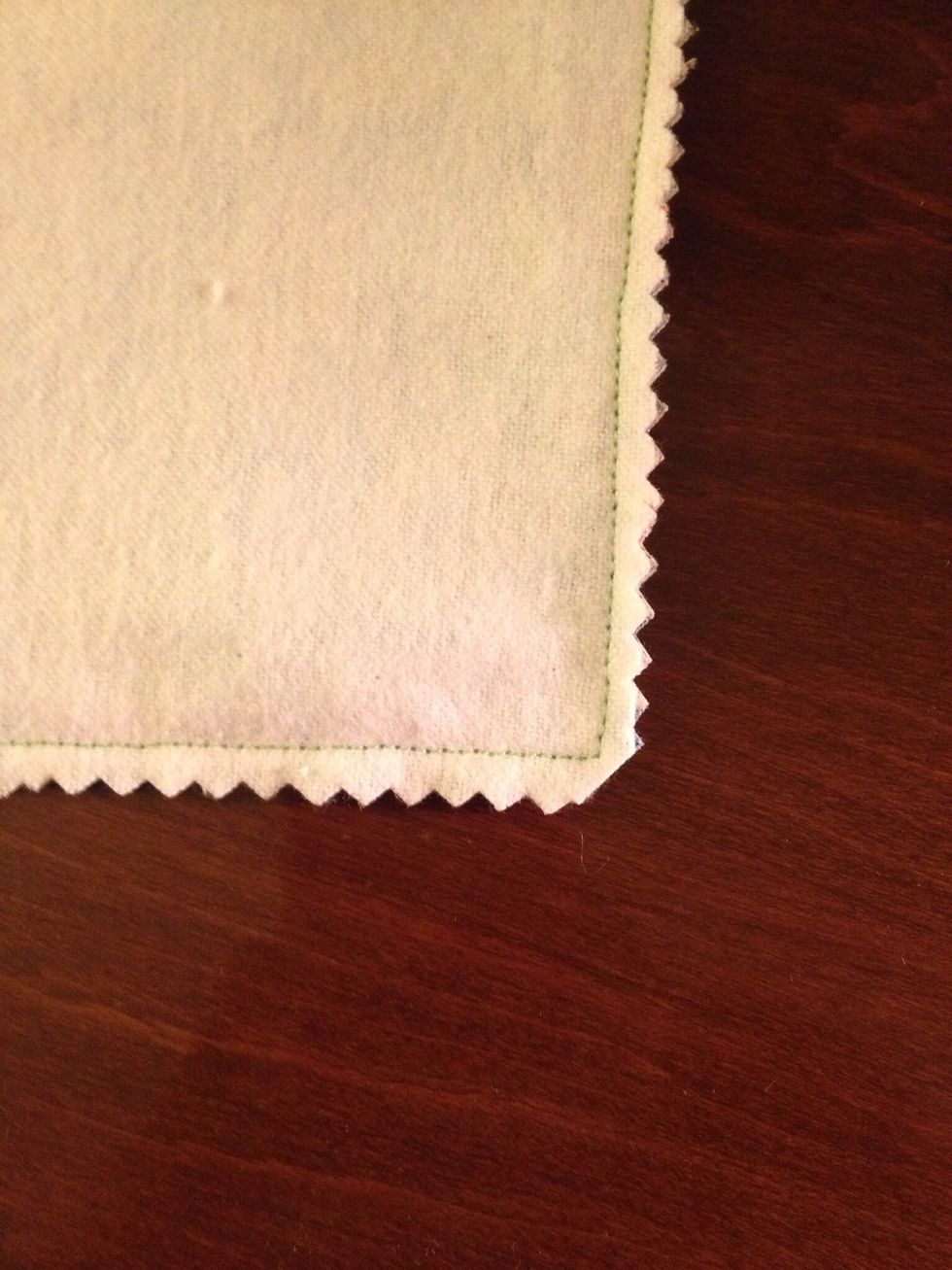 Trim the sides and clip the corners. Turn the case right side out and press the whole thing.