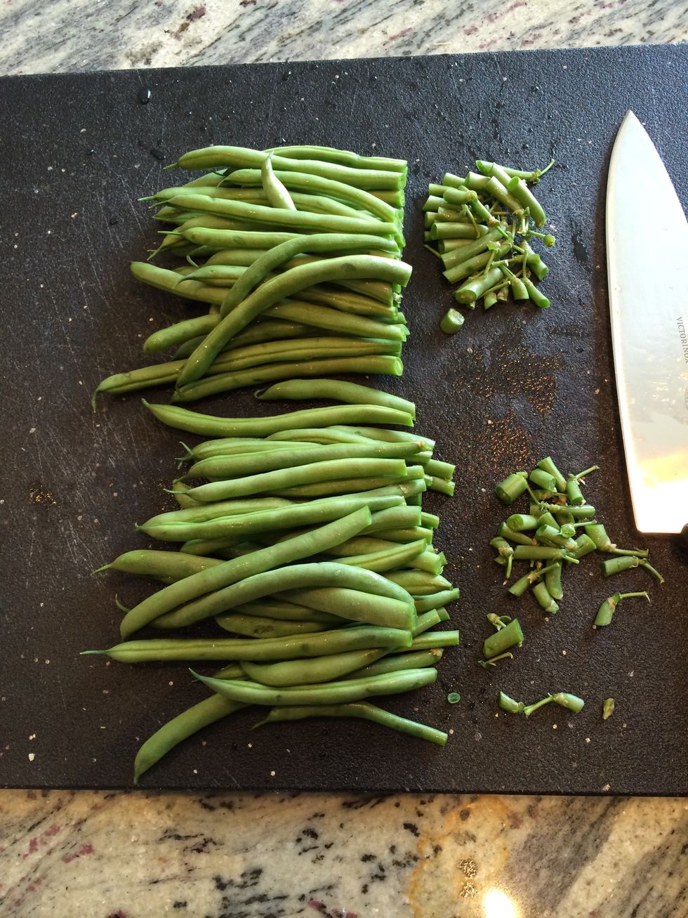 Trim the tops with knife taking off as little as possible.