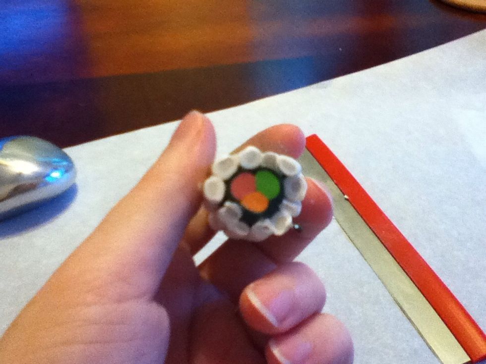 Trim up the edges with your cutting implement.