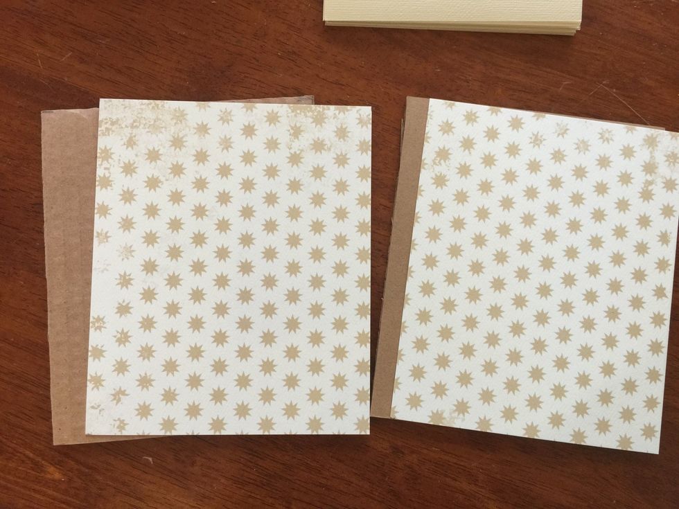 Trim up your covers (cut to the same size as your cardboard pieces) I chose one patterned paper for the outer pages one for the inner covers.