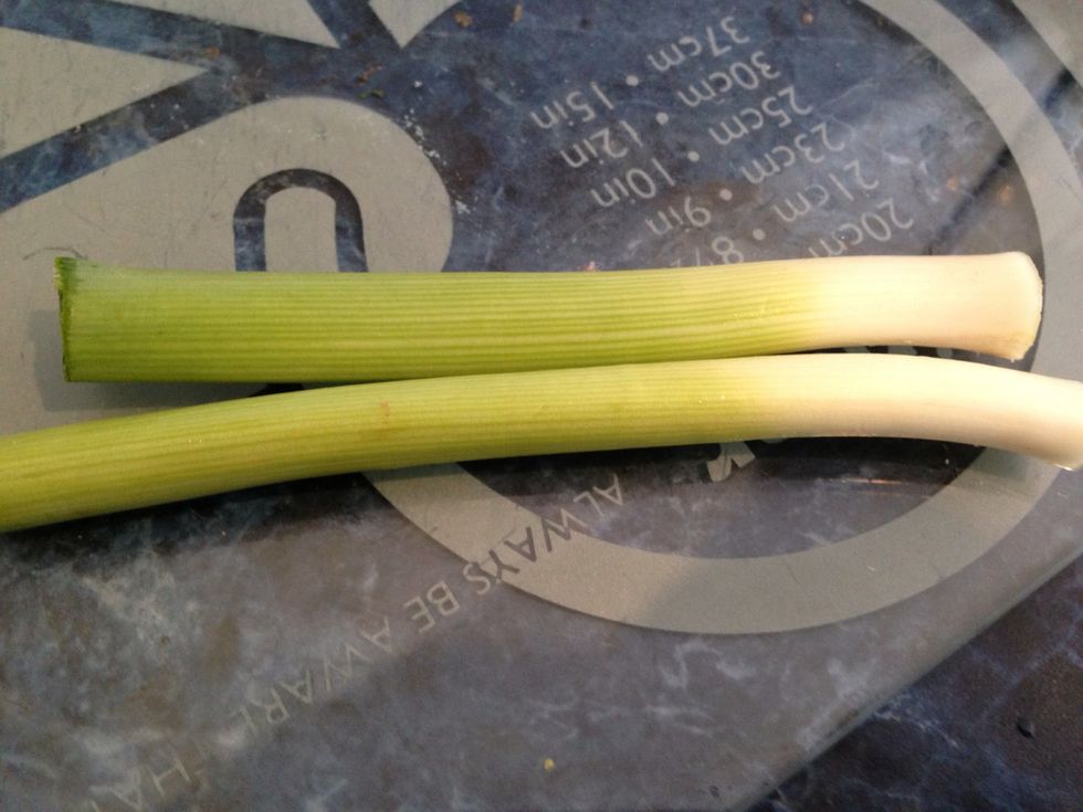 Trim your scallions and leave them whole