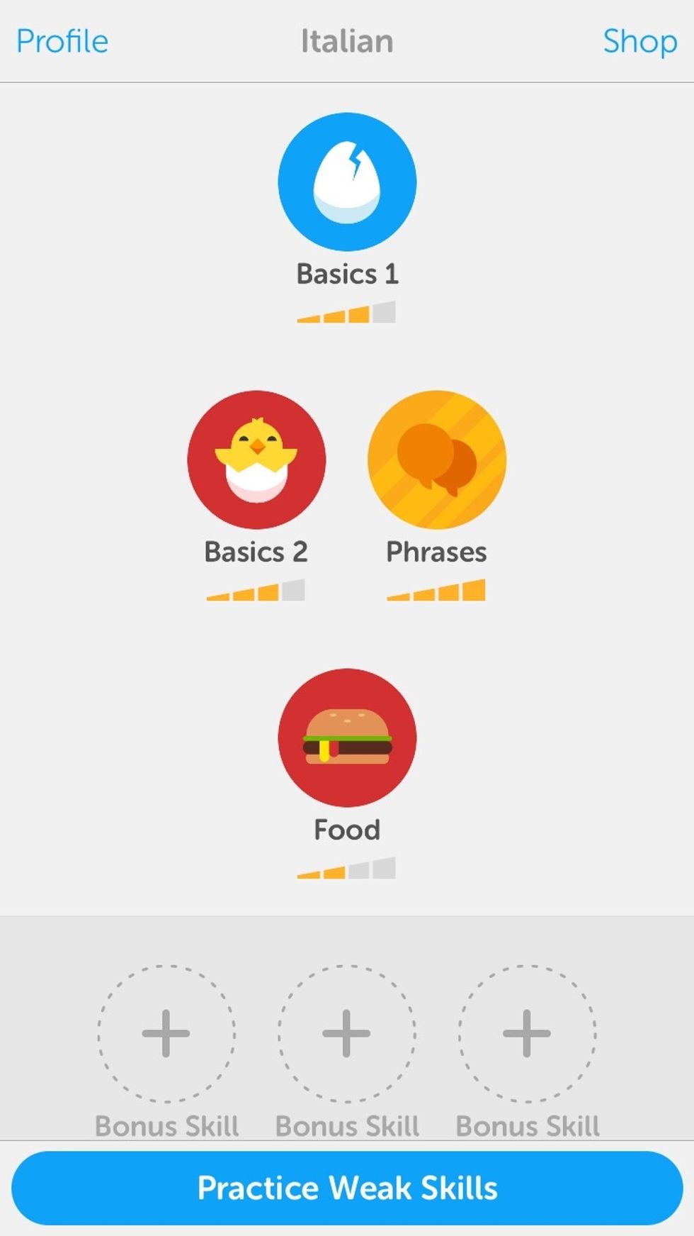 Try downloading an app to help you learn- it's very difficult to learn a language with no help. A good, free app to try is Duolingo, which offers a variety of languages. Including Italian!