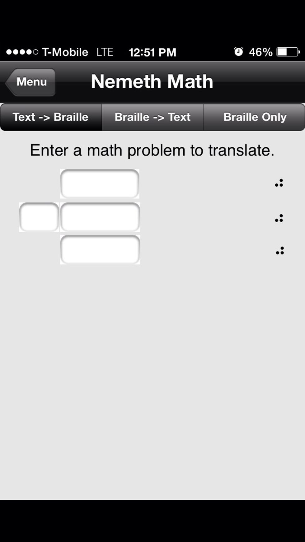 Try making a few simple math problems. There are text boxes for two numbers, an answer and a sign.
