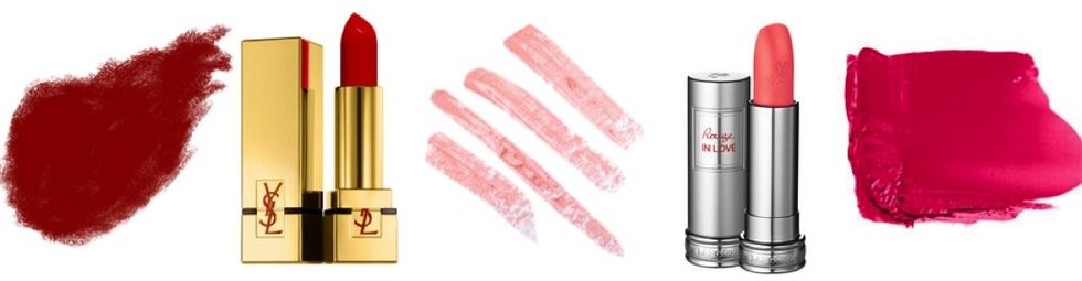 Try matte reds, pinks, and corals on your lips for an instant color boost. Then, work your hair into soft waves like Betty, a pinned up-do and side swept bangs like Joan, or lots of body like Peggy.