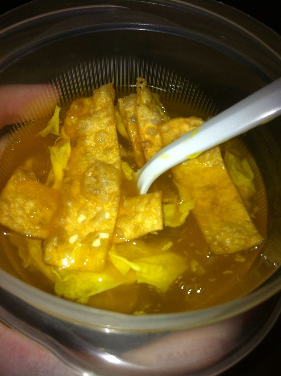 Try something new! I tried egg drop soup with fried noodles on top.