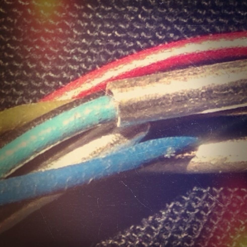 Try this with varying  tubing thicknesses and crazy colors of cord, or with 1 kind of tubing and just 1 or 2 colors of cord.