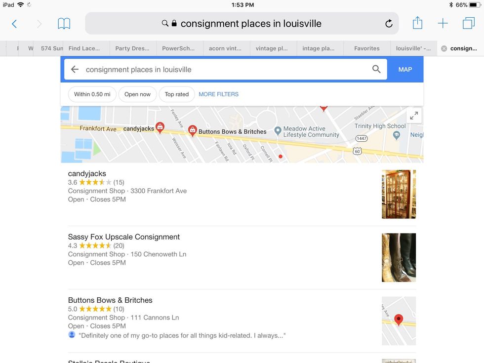 Try to find some consignment stores near you by looking them up on the internet. Goodwill, Sassy Fox, Acorn Apparel, and Vintage Banana are good ones in the St.Matthews/Highlands area.