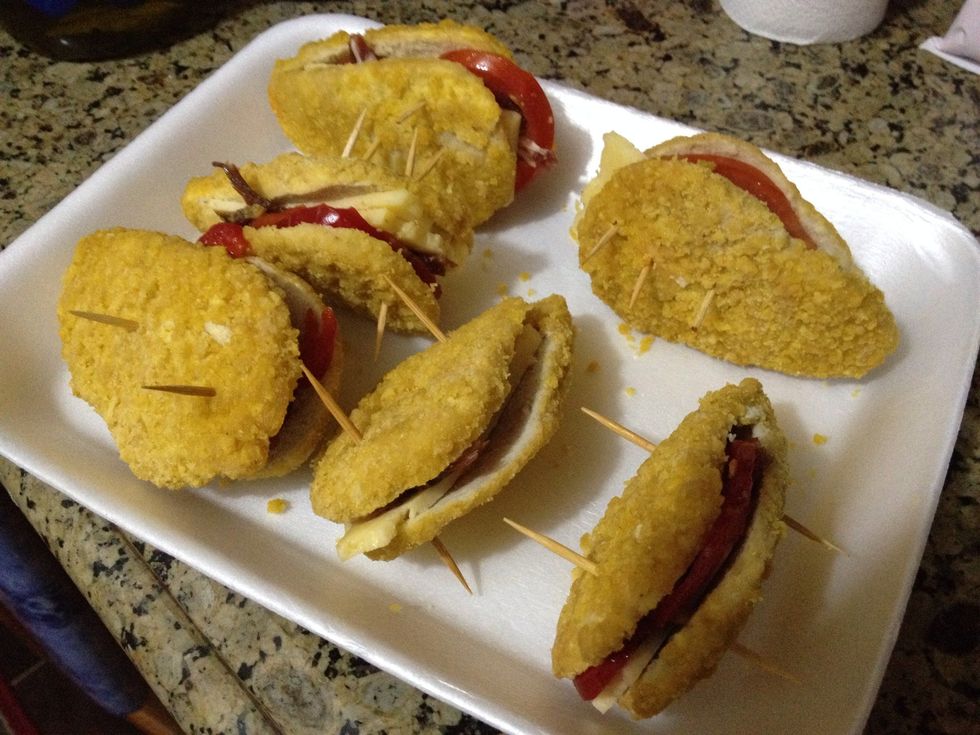 Try to hold the parts of the chicken with little tooth picks