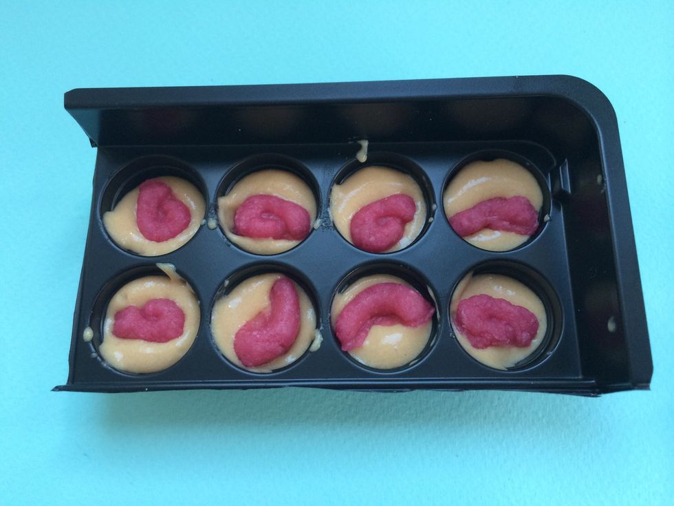 Try to push in as much as possible without overflowing the batter