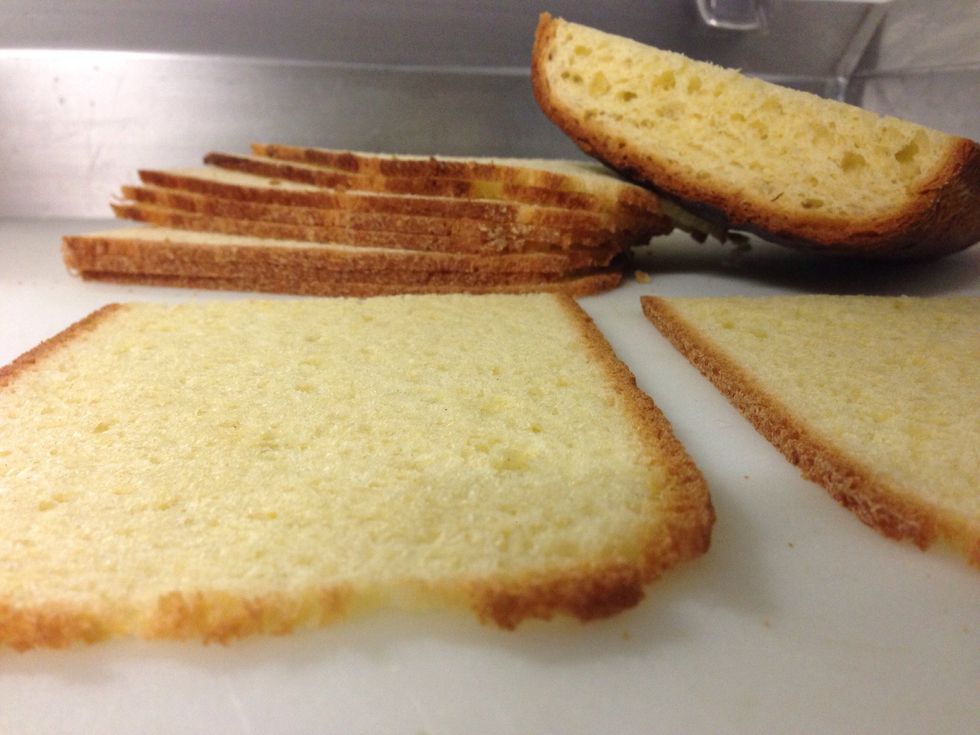 Try to slice the bread very thin, it's ok if it's a little thick, your choice