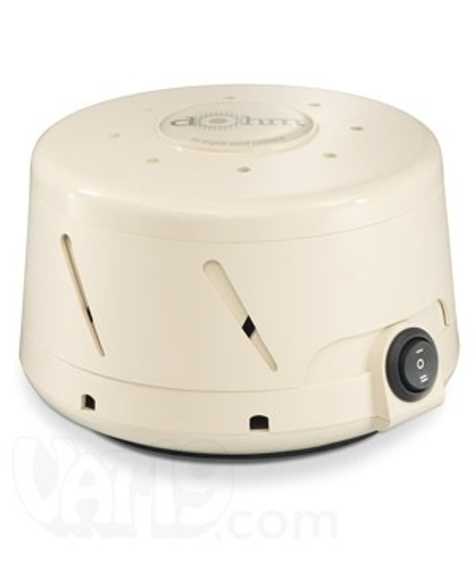 Try using a white noise machine or something that makes a continuous humming noise like a fan