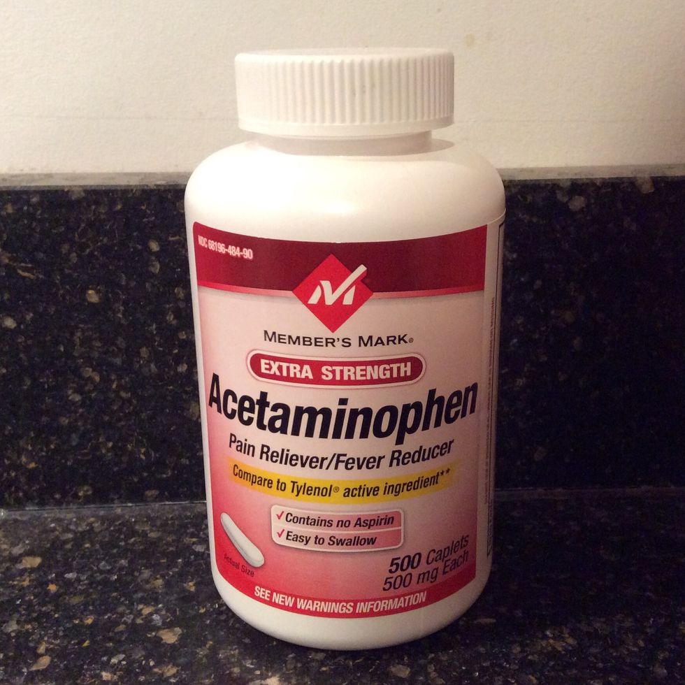 Try using some form of Tylenol to relieve the pain. (I recommend taking half a dosage as well.)