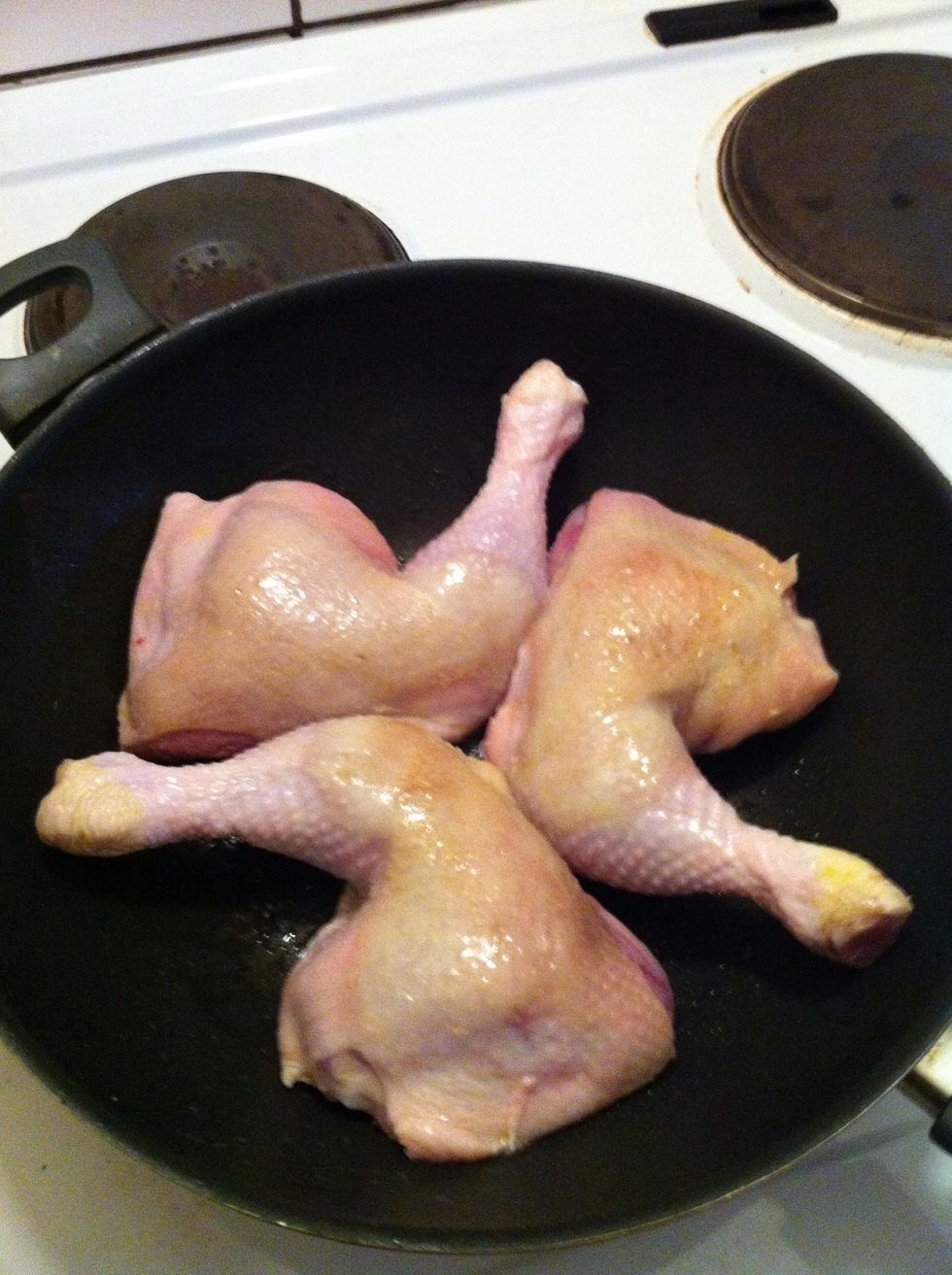 Turn and fry the other side. Then put aside on  a plate for now.