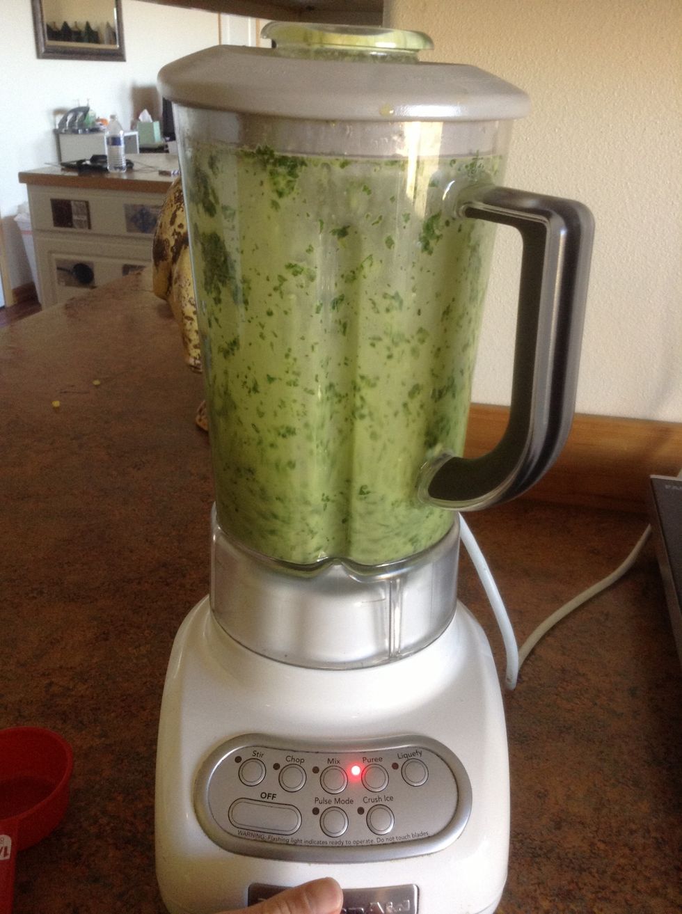 Turn blender on low.