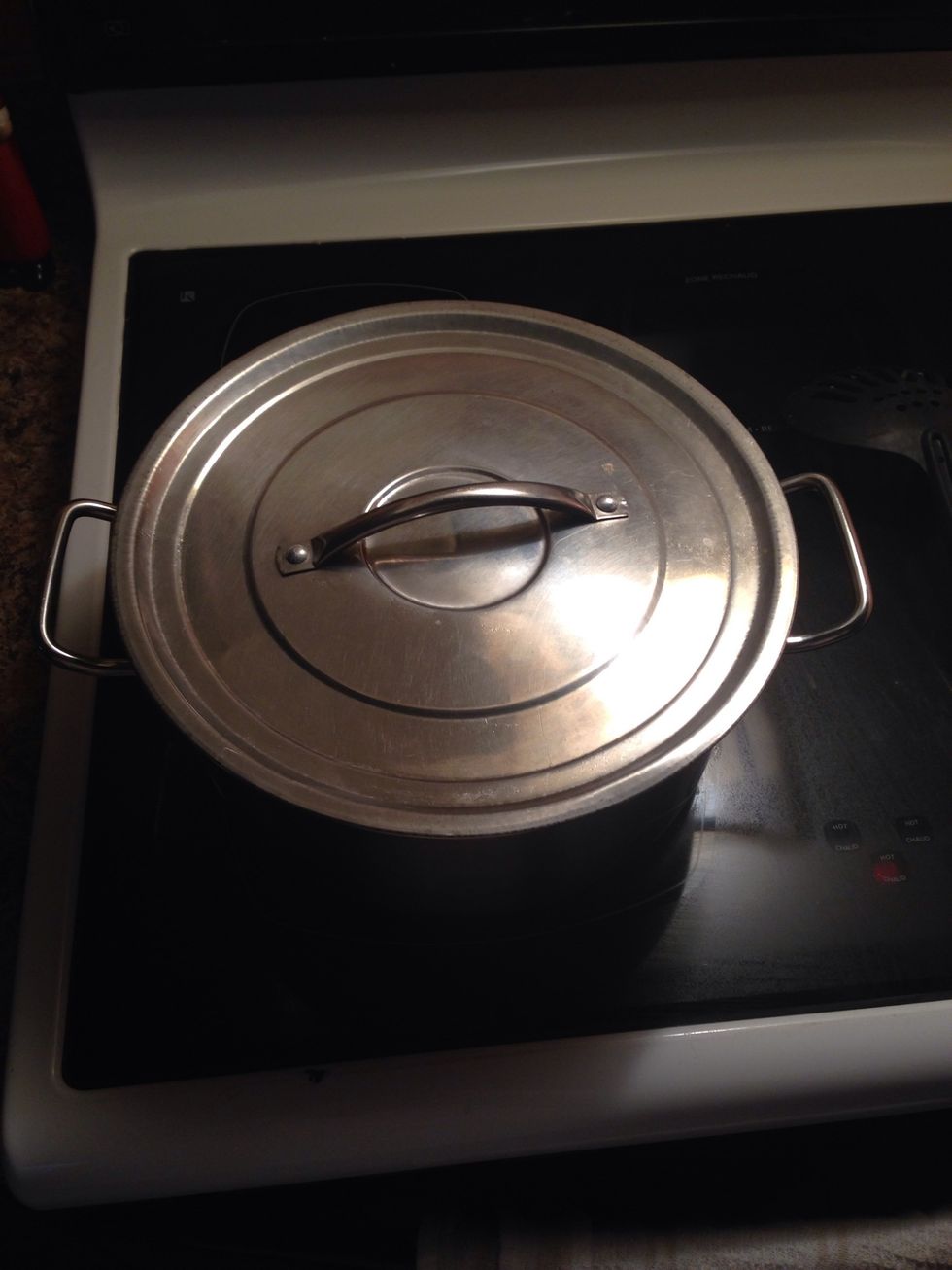 Turn burner down to three and wait for all the beef to cook completely. (No red)