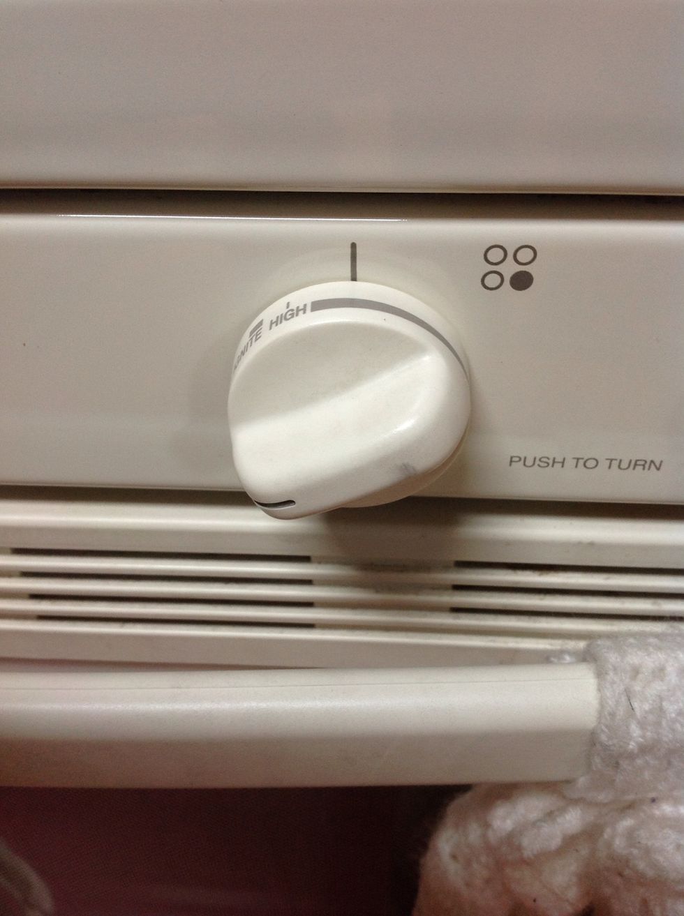 Turn burner on high.