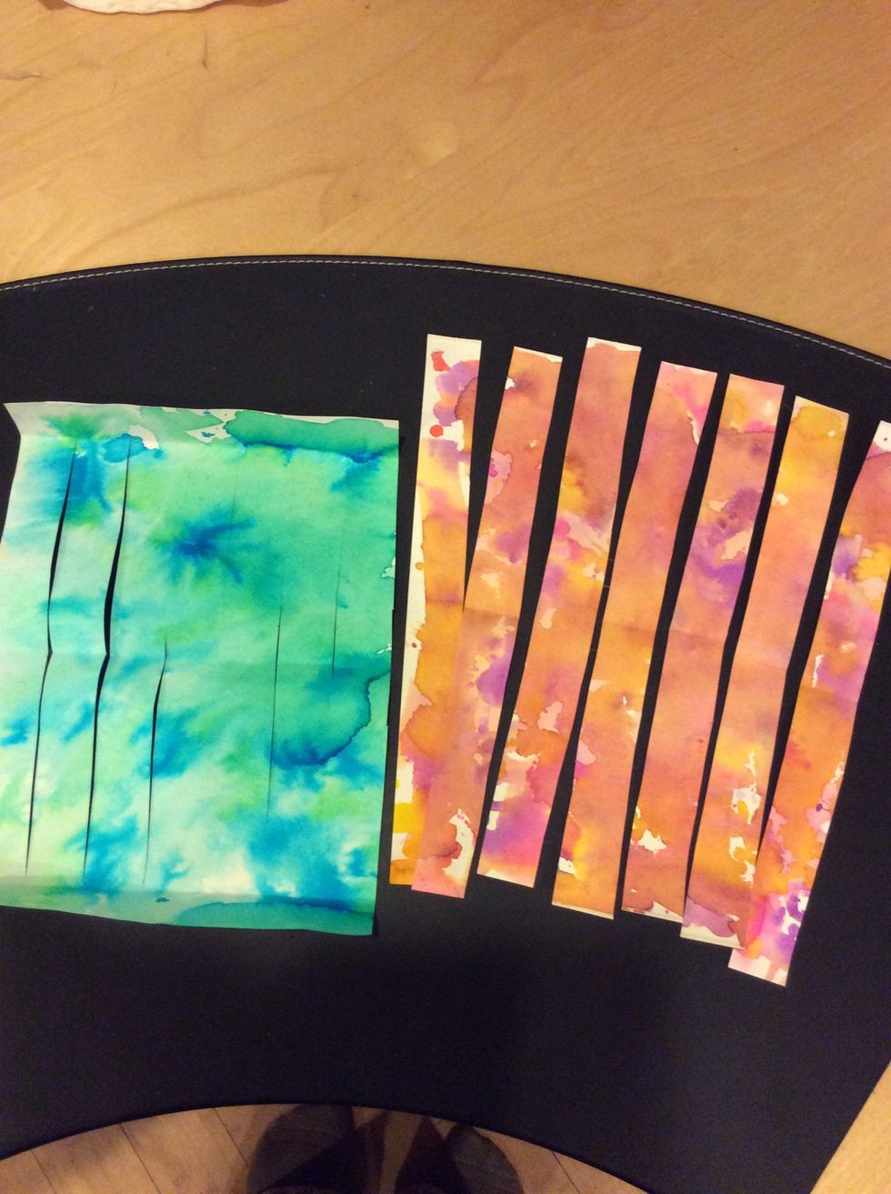 Turn cool color page over. Turn warm color strips over.