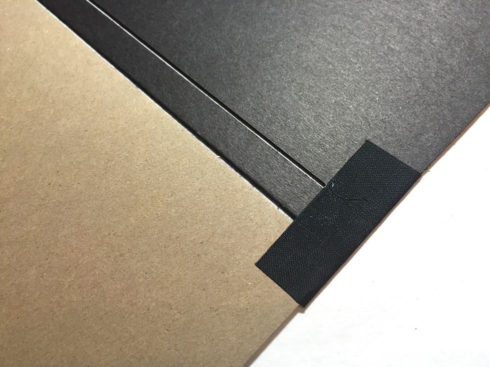 turn ends of tape up on both at top and bottom.