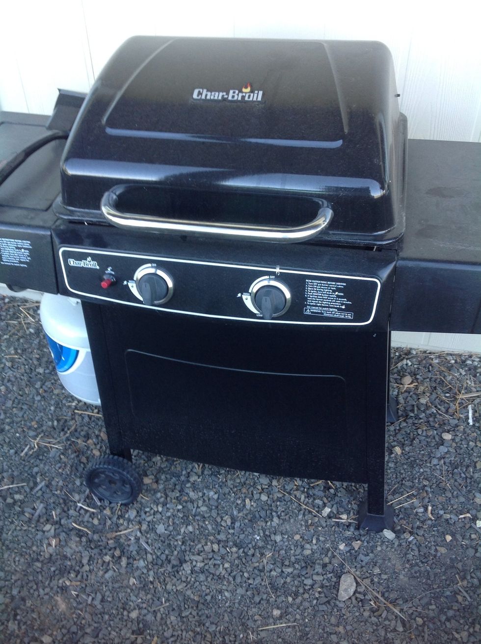 Turn grill on by turning on propane, then turn the knob to high. Push the ignite button