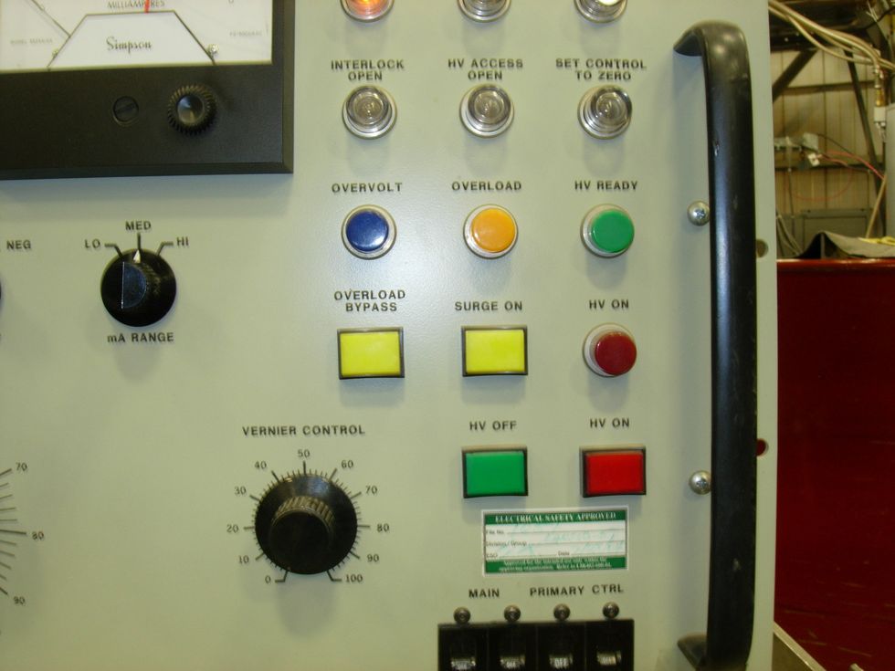 Turn HV on. If it won't turn on, try pressing HV off, then HV on