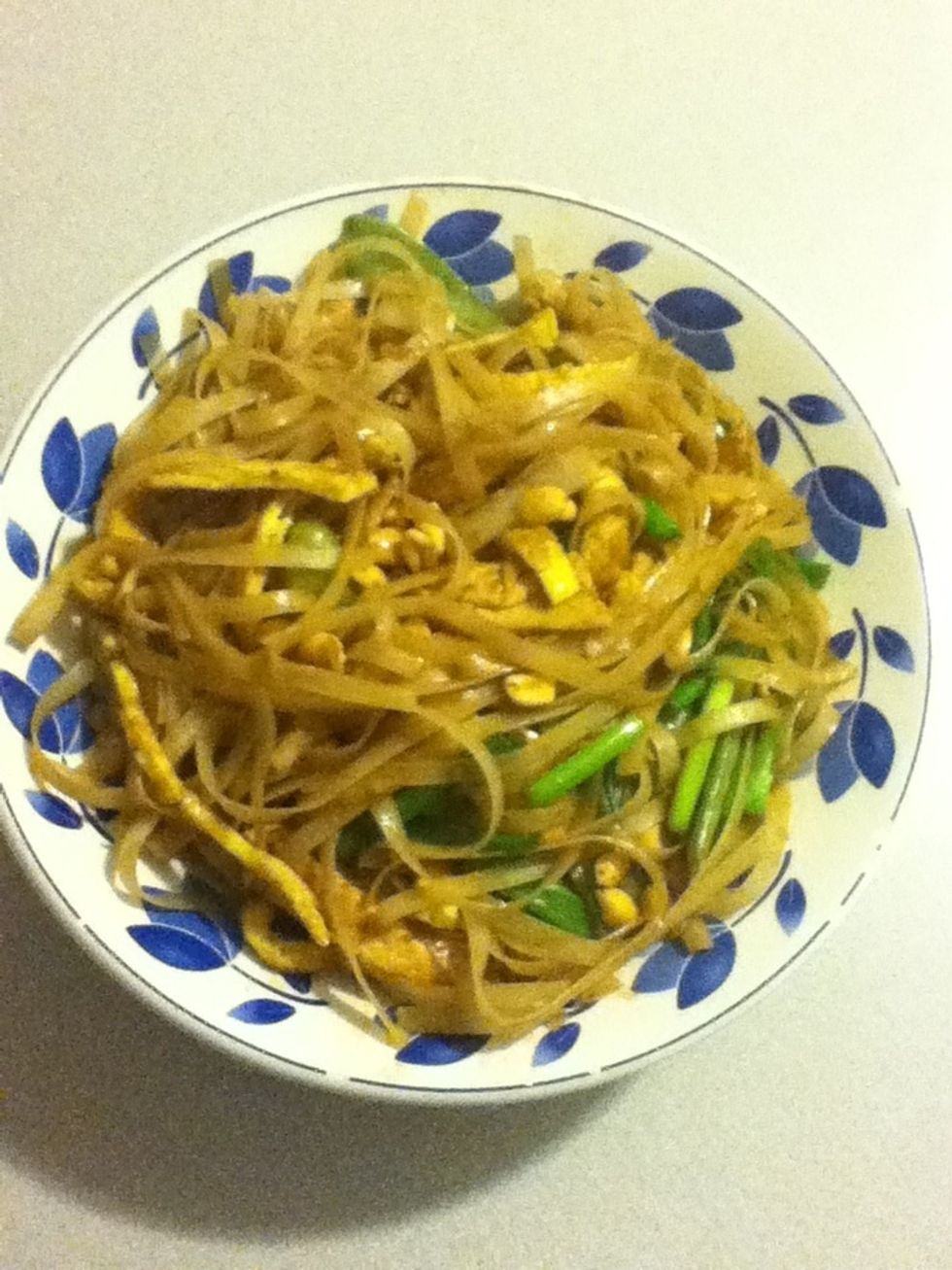 Turn it out into a serving dish and you get this. You just made two nice big servings, with leftovers. Your sweetie will appreciate that, because there's nothing like cold Thai for a midnight snack.