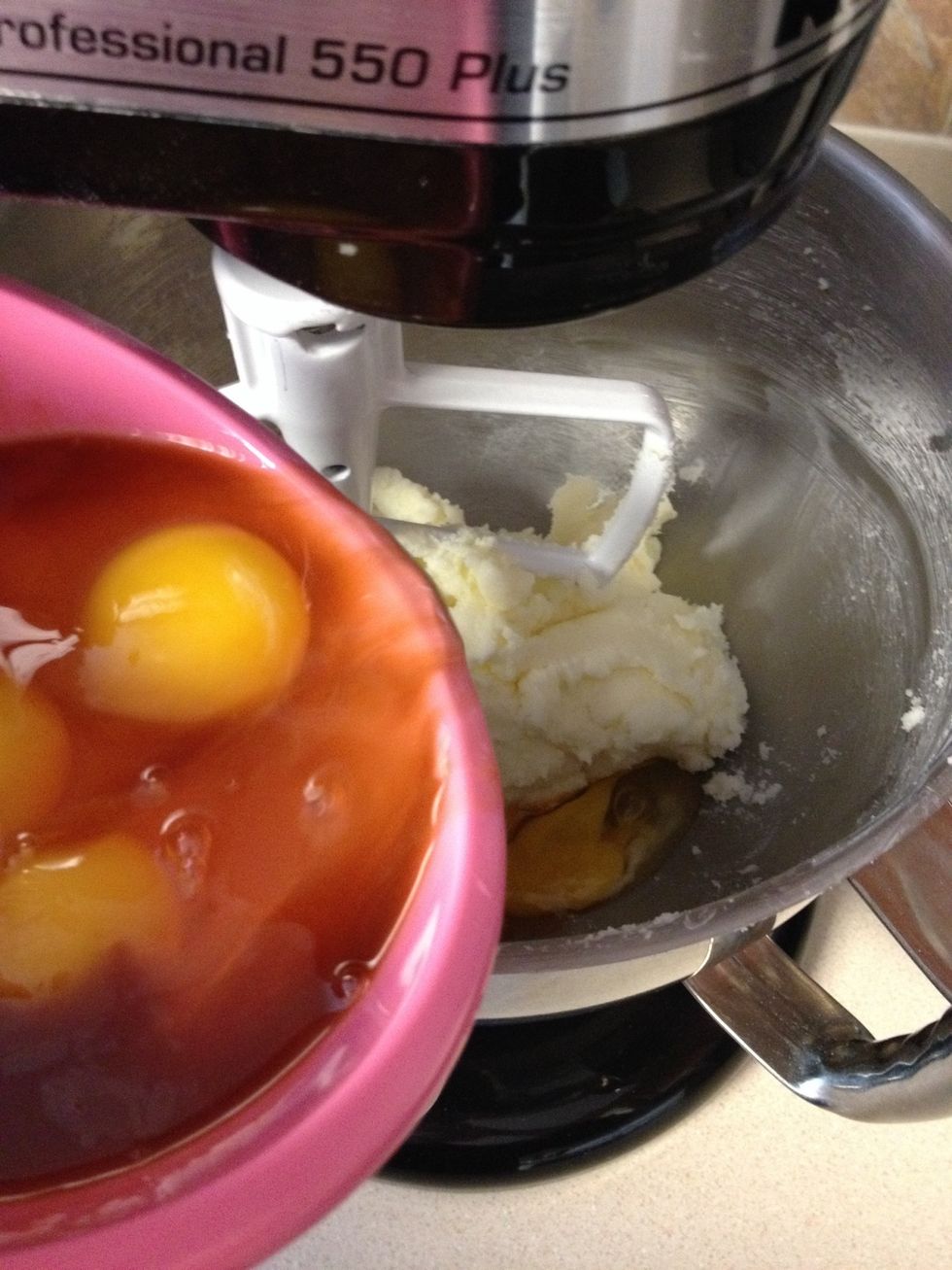 Turn mixer on low and slowly increase speed until the mixture is completely combined