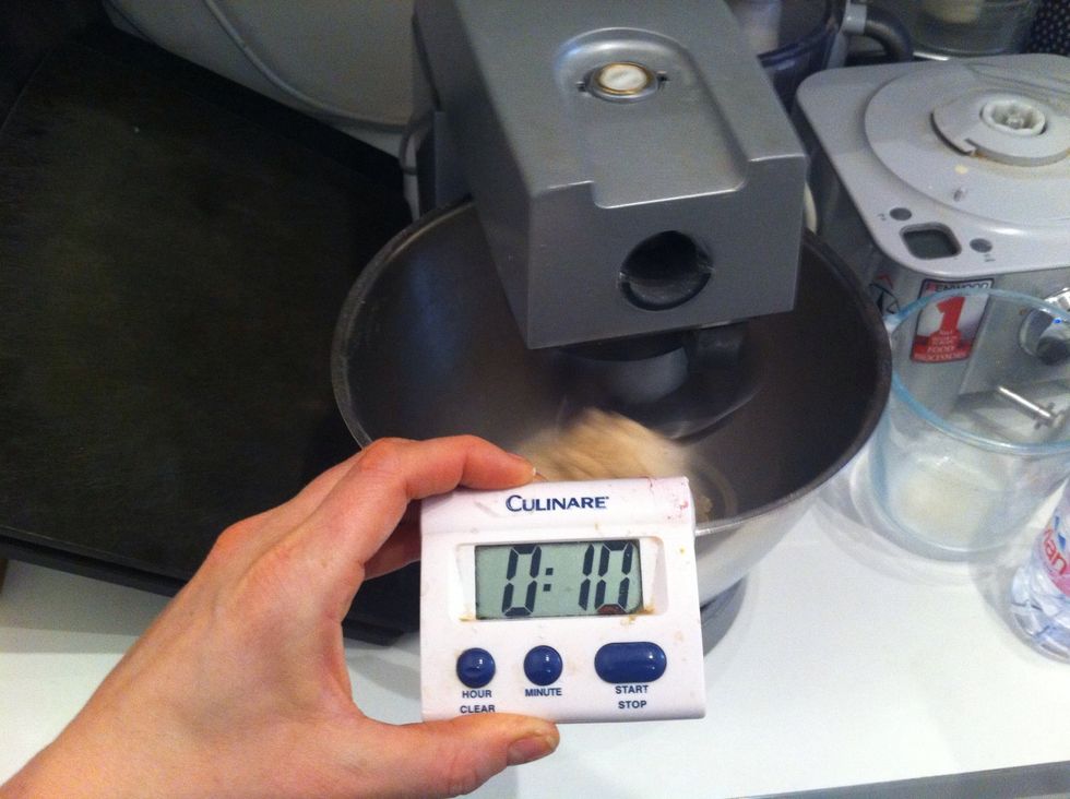 Turn mixer on medium speed and mix for 10 minutes. Or knead if by hand!