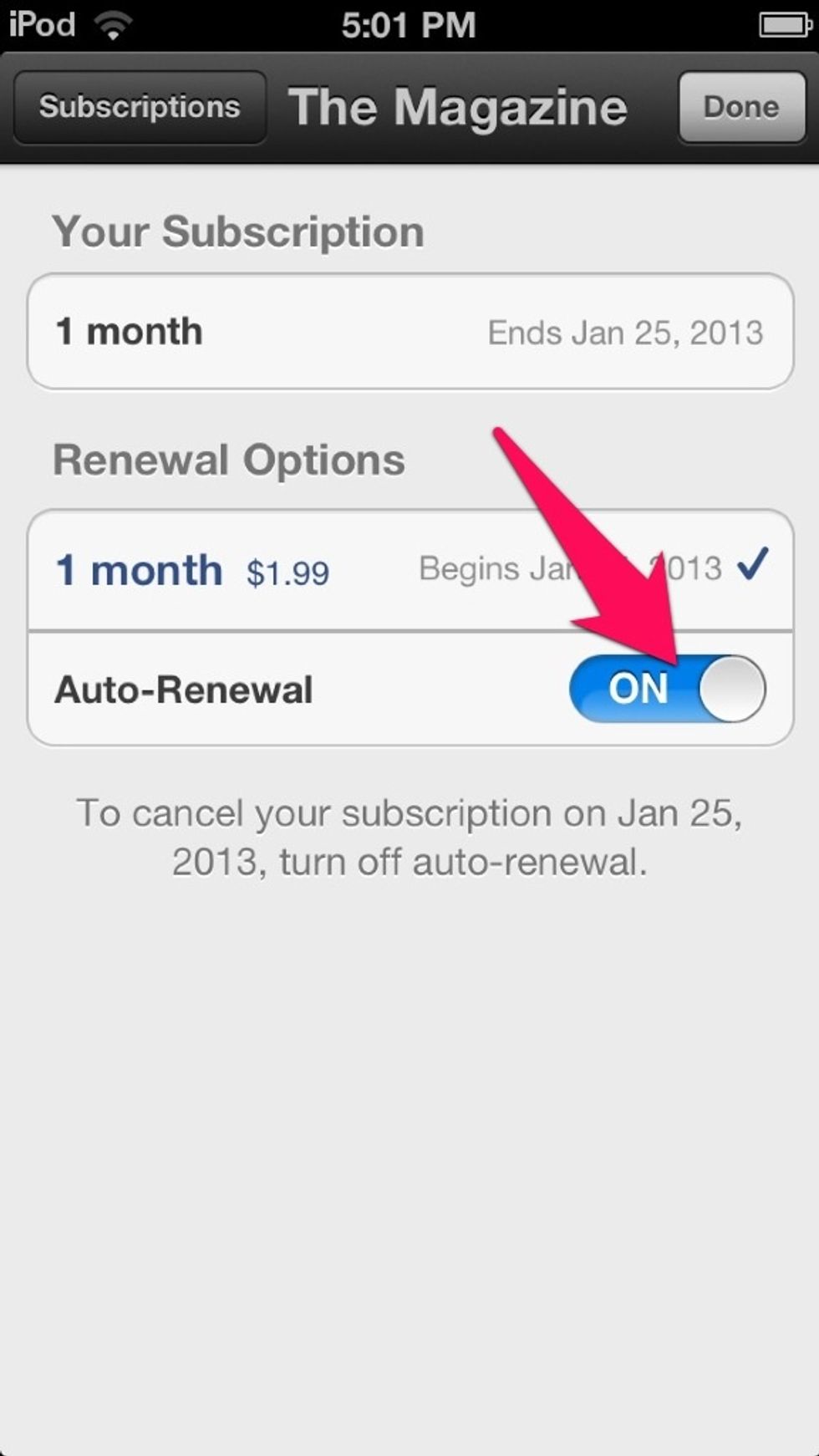 Turn off Auto-Renewal.