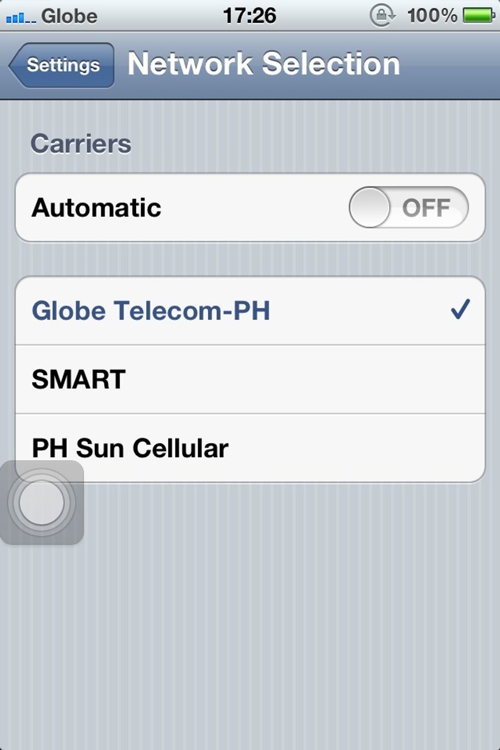 Turn off Automatic Network Selection.