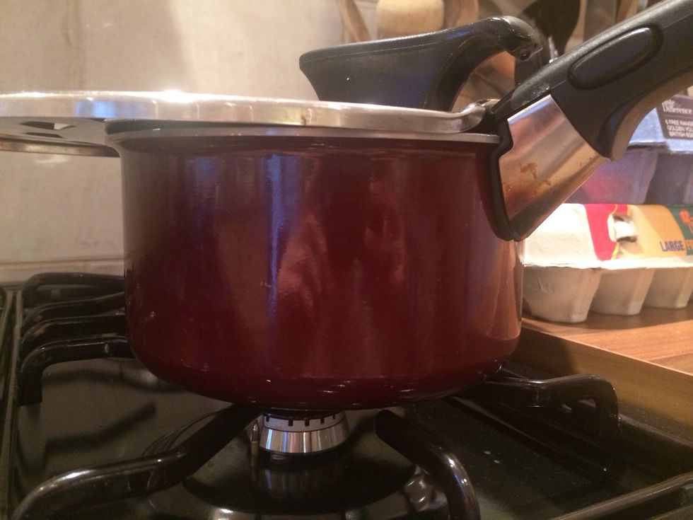 Turn off heat. dONT OPEN LID!!!