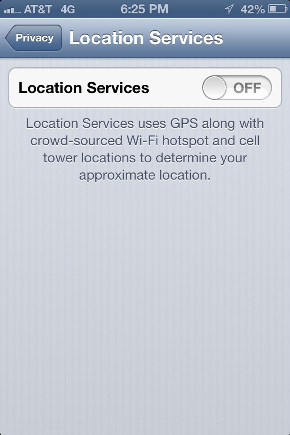 Turn off location services.