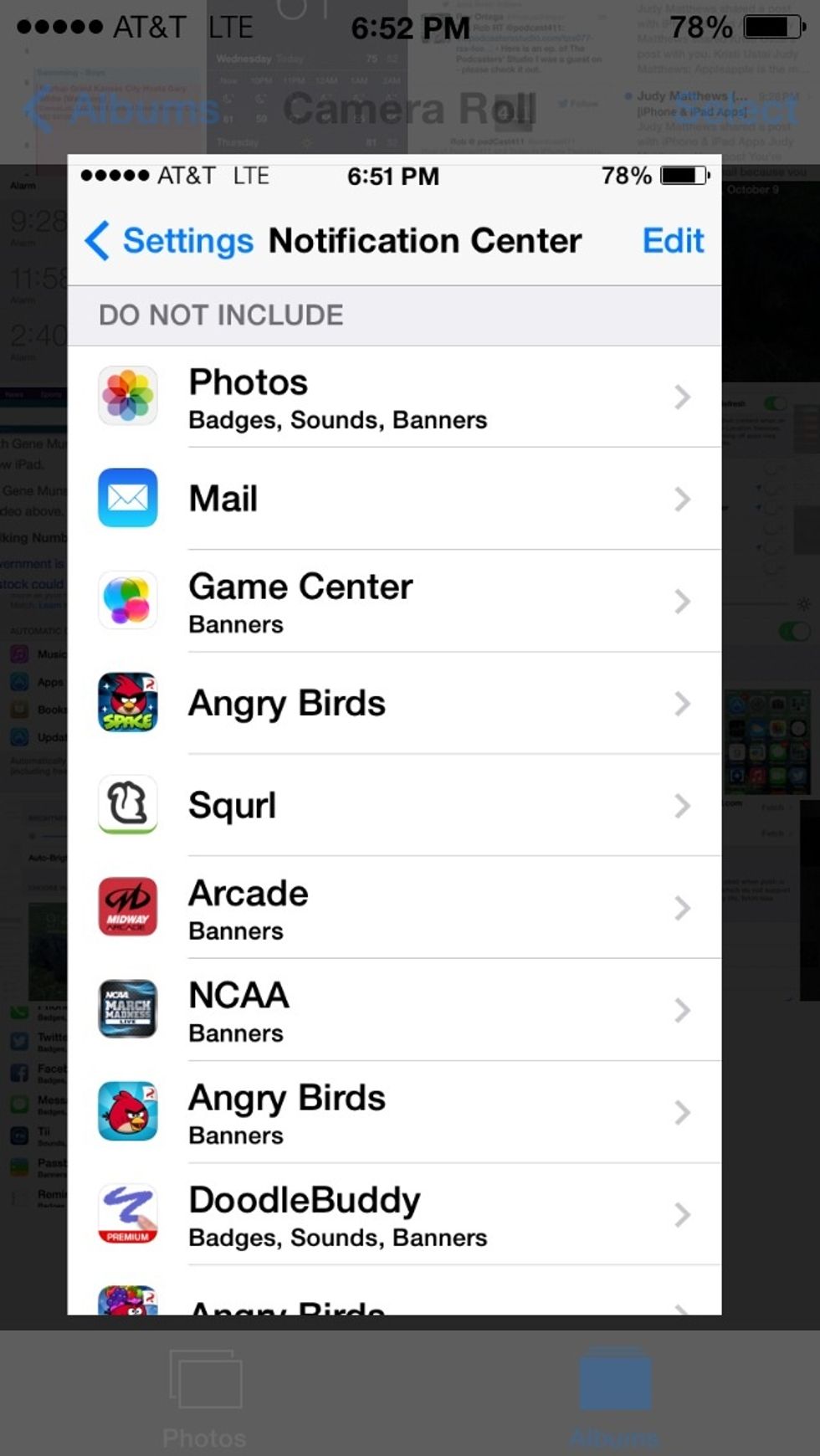Turn off notifications for most apps
