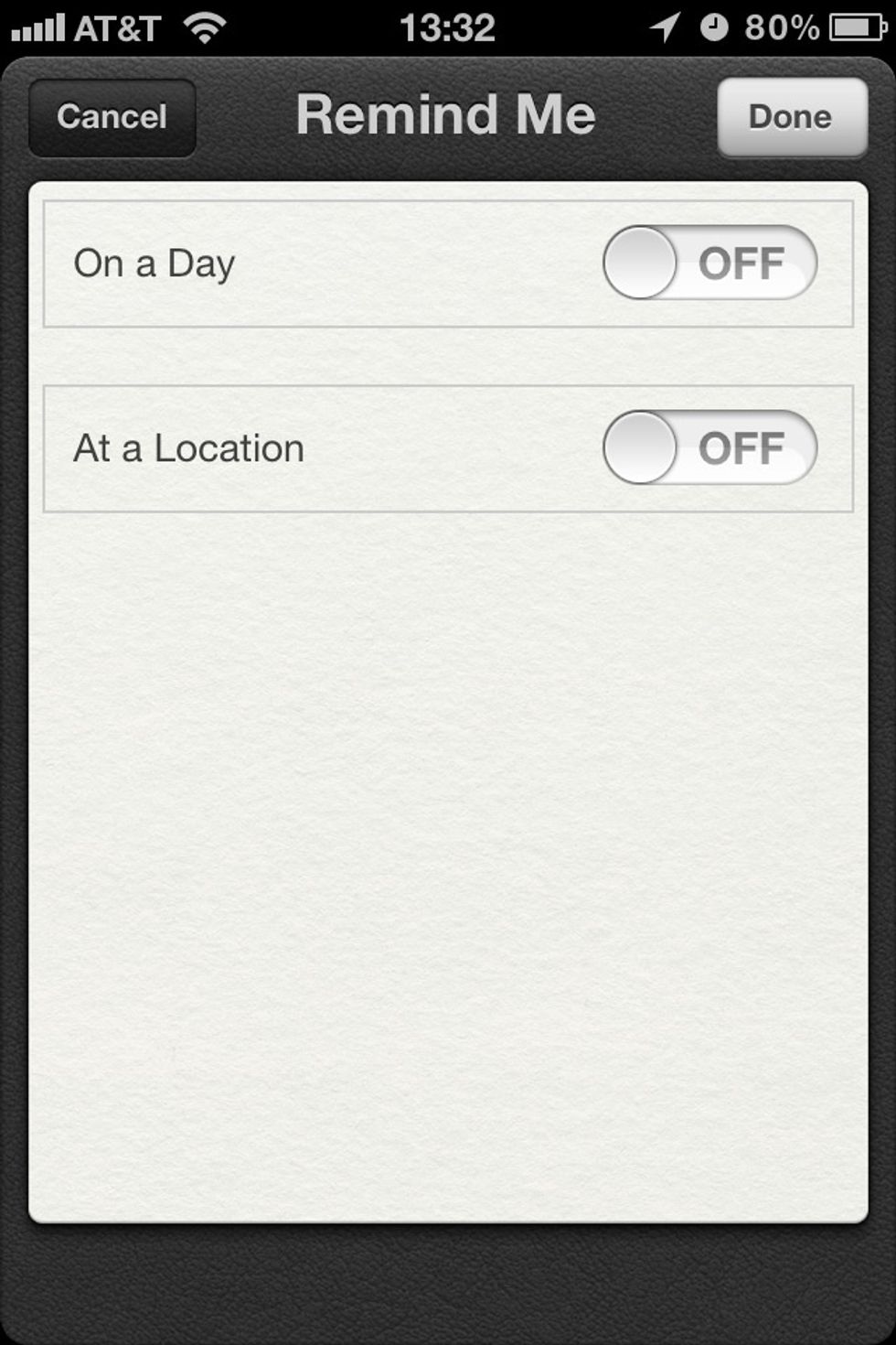 Turn on "At a location"